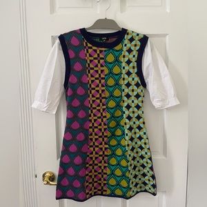 Fate Multicolored Sweater Dress w/ Built-In Blouse!